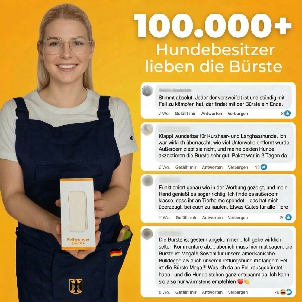 Fellwunder Bürste – Entfernt Unterwolle & Verfilzungen sanft